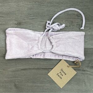 NWT stone fox swim orchard petal Terry meadow bikini top purple size small